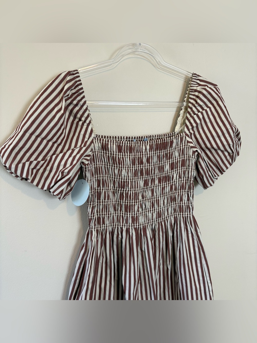 New Hill House Julia nap dress in rust stripe - Picture 7 of 11